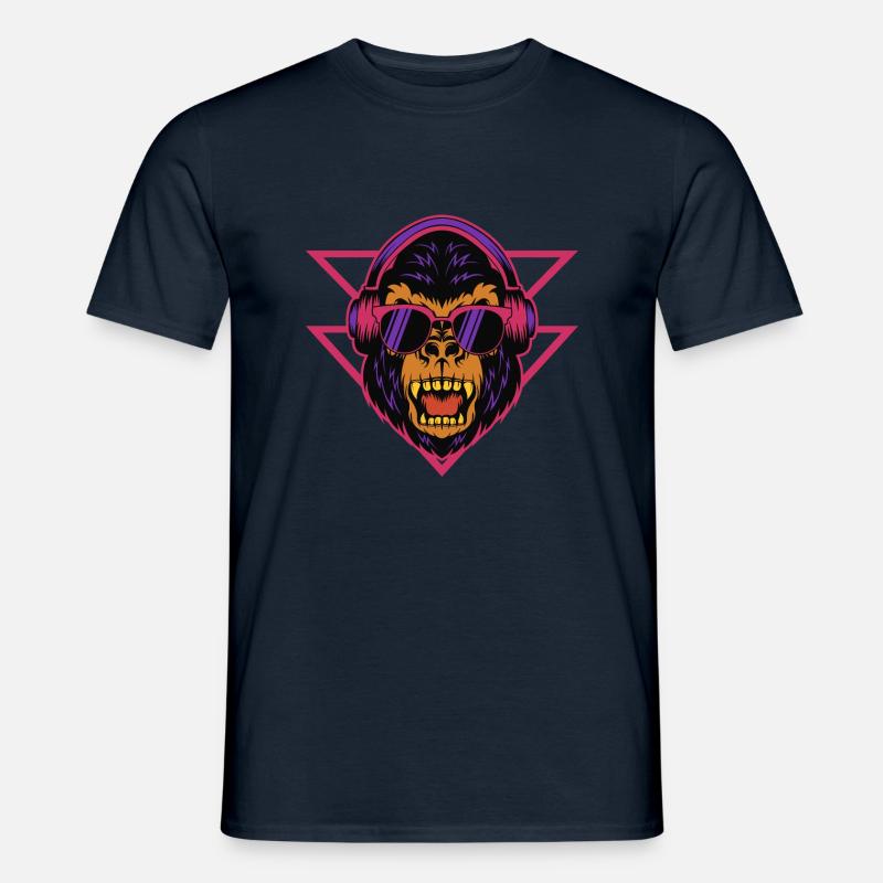 Gorilla DJ - Männer T-Shirt - Navy