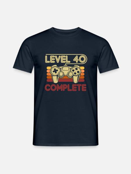 40 Geburtstag Level 40 Complete 40 Jahre Geschenk - Mænd T-shirt - marineblå