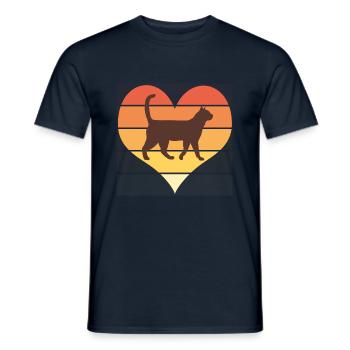 love cat cats chat chats funny humour chat - T-shirt homme - marine - Devant - AI Model Male 178 light (178cm)