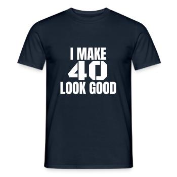 40th birthday - Men's T-Shirt - navy - Front - AI Model Male 178 light (178cm)