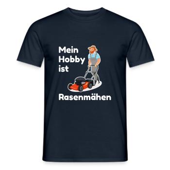 Mein Hobby Rasenmähen - Männer T-Shirt - Navy - Vorne - AI Model Male 178 light (178cm)