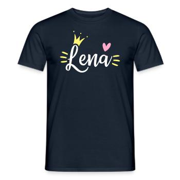 Lena Name Krone - Männer T-Shirt - Navy - Vorne - AI Model Male 178 light (178cm)