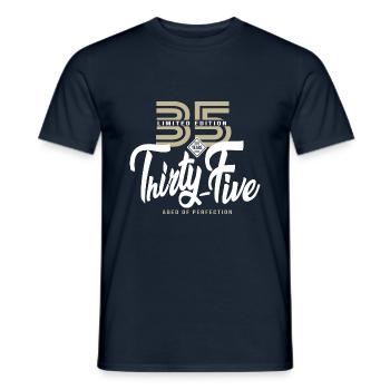 35 Jahre fünfunddreißig Geburtstagsgeschenk 35 Jahre - Männer T-Shirt - Navy - Vorne - AI Model Male 178 light (178cm)