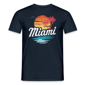 Miami - Männer T-Shirt - Navy - Vorne - AI Model Male 178 light (178cm)
