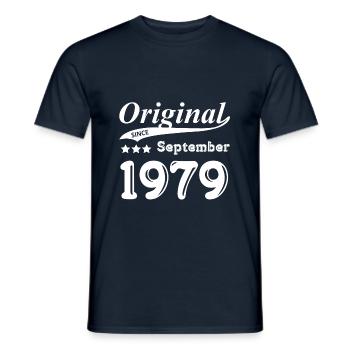Original Since September 1979 gift - Men's T-Shirt - navy - Front - AI Model Male 178 light (178cm)