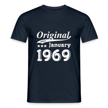 Original Since January 1969 gift - Men's T-Shirt - navy - Front - AI Model Male 178 light (178cm)