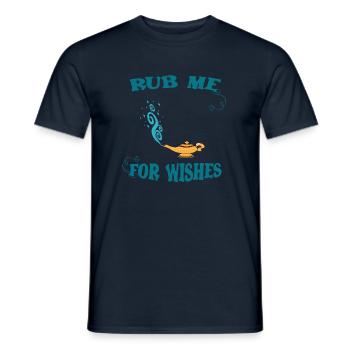 Wunderlampe Reiben Für Wünsche Gini Flaschengeist - Männer T-Shirt - Navy - Vorne - AI Model Male 178 light (178cm)