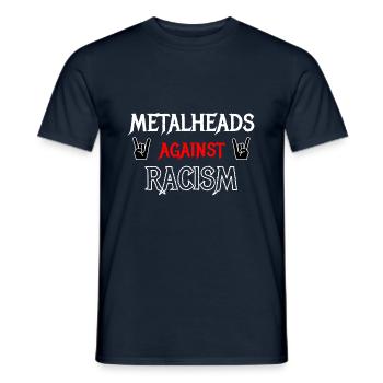 Heavy Metal Heads against racism gegen Rassismus - Men's T-Shirt - navy - Front - AI Model Male 178 light (178cm)