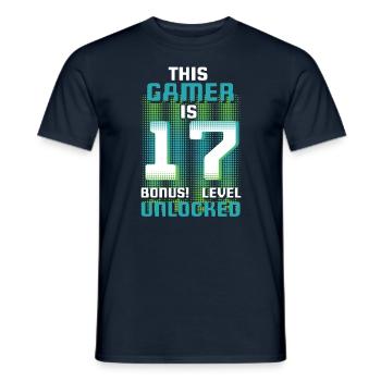 This Gamer Is Video Game Lover Gamer Age 17 - Men's T-Shirt - navy - Front - AI Model Male 178 light (178cm)
