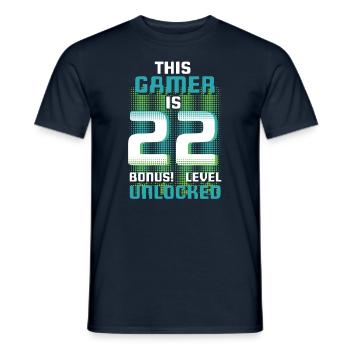 This Gamer Is Video Game Lover Gamer Age 22 - Men's T-Shirt - navy - Front - AI Model Male 178 light (178cm)