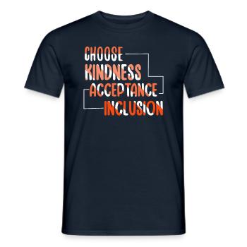 Acceptance Peace Kindness Awareness Unity Day - Men's T-Shirt - navy - Front - AI Model Male 178 light (178cm)