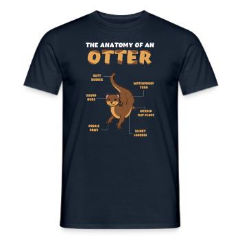 Kawaii Definition Animal Anatomy Of Otter - Men's T-Shirt - navy - Front - AI Model Male 178 light (178cm)