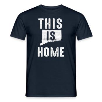 Map America US State Flag This Home Connecticut - Men's T-Shirt - navy - Front - AI Model Male 178 light (178cm)