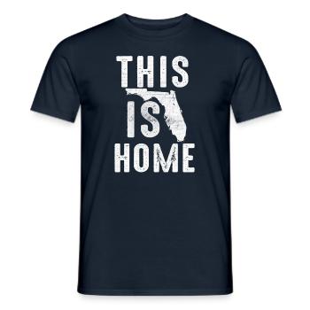 Map America US State Flag This Home Florida - Men's T-Shirt - navy - Front - AI Model Male 178 light (178cm)