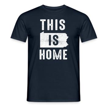 Carte Amérique État américain Drapeau Cette maison Pennsylvanie - T-shirt homme - marine - Devant - AI Model Male 178 light (178cm)