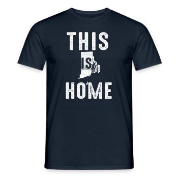 Carte Amérique État américain Drapeau Cette maison Rhode Island - T-shirt homme - marine - Devant - AI Model Male 178 light (178cm)