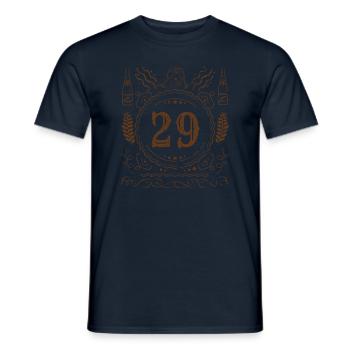 Retro Vintage Age 29 ans Naissance Née Bière - T-shirt homme - marine - Devant - AI Model Male 178 light (178cm)