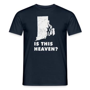 Carte terrestre Amérique État Accueil Paradis Rhode Island - T-shirt homme - marine - Devant - AI Model Male 178 light (178cm)