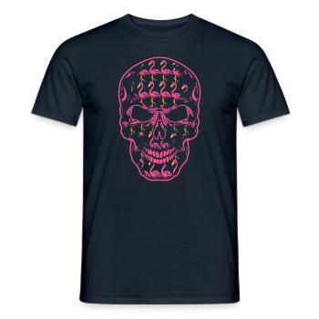 Flamaingo Skeleton Bone Horror Scary Halloween - Männer T-Shirt - Navy - Vorne - AI Model Male 178 light (178cm)