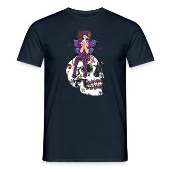 Fairy Floral Halloween Muertos Day Of Dead Sugar - Men's T-Shirt - navy - Front - AI Model Male 178 light (178cm)