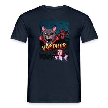 Cute Cat Vampire Horror Scary Halloween - Men's T-Shirt - navy - Front - AI Model Male 178 light (178cm)