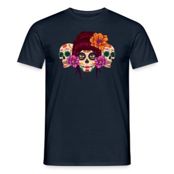 Skeleton Sugar Bone Muertos Day Of Dead Halloween - Men's T-Shirt - navy - Front - AI Model Male 178 light (178cm)