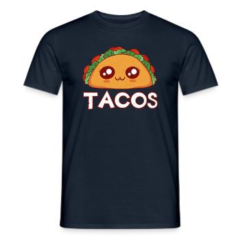 Cute Kawaii Face Anime Taco - Männer T-Shirt - Navy - Vorne - AI Model Male 178 light (178cm)