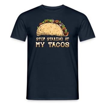 Vintage Mexican Food Mexico Staring At Taco - Männer T-Shirt - Navy - Vorne - AI Model Male 178 light (178cm)