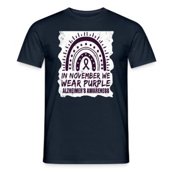 November Purple Alzheimers Awareness - Männer T-Shirt - Navy - Vorne - AI Model Male 178 light (178cm)
