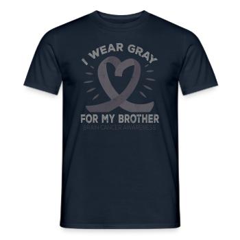 Month May Gray Ribbon Brain Cancer Awareness - Men's T-Shirt - navy - Front - AI Model Male 178 light (178cm)