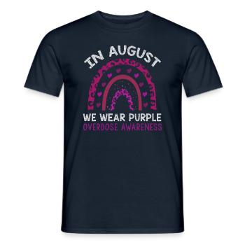 August Wear Purple Overdose Awareness Month - Männer T-Shirt - Navy - Vorne - AI Model Male 178 light (178cm)