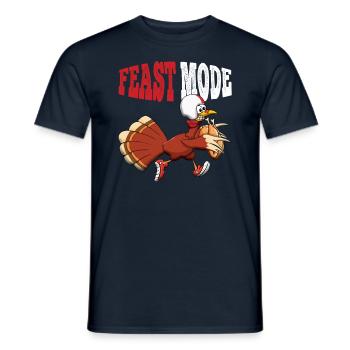 Rugby Turkey Feast Football Fan Thanksgiving - Men's T-Shirt - navy - Front - AI Model Male 178 light (178cm)