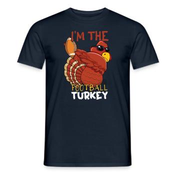 Rugby Dab Dabbing Turkey Football Fan Thanksgiving - Men's T-Shirt - navy - Front - AI Model Male 178 light (178cm)