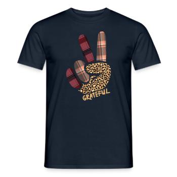 Turquie Amour Paix Automne Modèle Thanksgiving - T-shirt homme - marine - Devant - AI Model Male 178 light (178cm)