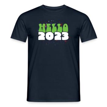 Hello 2023 Love Happy New Year 2023 New Year - Männer T-Shirt - Navy - Vorne - AI Model Male 178 light (178cm)