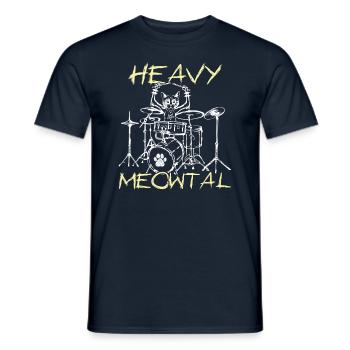 Rocker Kawaii Cat Heavy Meow Metal Music Lover - Männer T-Shirt - Navy - Vorne - AI Model Male 178 light (178cm)
