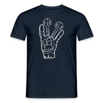 Rock Hand Metal Music Lover Guitarist - Männer T-Shirt - Navy - Vorne - AI Model Male 178 light (178cm)