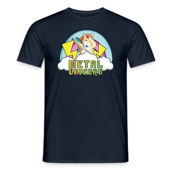 Dabbing Dab Licorne Arc-en-ciel Metal Musique Heavy Rock - T-shirt homme - marine - Devant - AI Model Male 178 light (178cm)