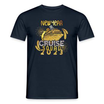 Boat New Year 2023 Hello 2023 New Year Cruise - Men's T-Shirt - navy - Front - AI Model Male 178 light (178cm)