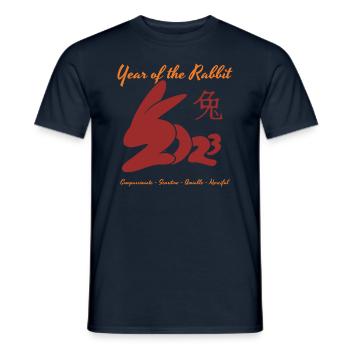 Chinese New Year Of Rabbit 2023 Happy New Year - Männer T-Shirt - Navy - Vorne - AI Model Male 178 light (178cm)