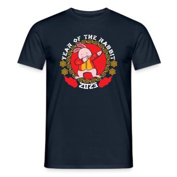 Cute Dabbing Rabbit Chinese New Year 2023 New Year - Männer T-Shirt - Navy - Vorne - AI Model Male 178 light (178cm)
