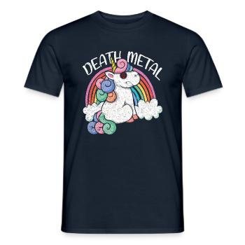 Rainbow Unicorn Satan Love Metal Music Heavy Rock - T-shirt homme - marine - Devant - AI Model Male 178 light (178cm)