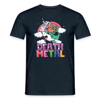 Requin Licorne Panda Chat Amour Métal Musique Rock - T-shirt homme - marine - Devant - AI Model Male 178 light (178cm)