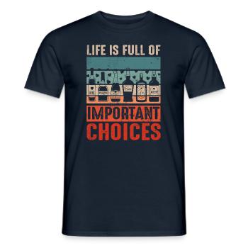 Retro Vintage Life Full Of Choices Alcohol Bottle - Männer T-Shirt - Navy - Vorne - AI Model Male 178 light (178cm)