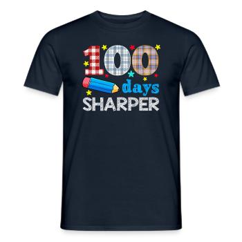 Plaid 100th Day Sharper 100 Days Of School - Men's T-Shirt - navy - Front - AI Model Male 178 light (178cm)