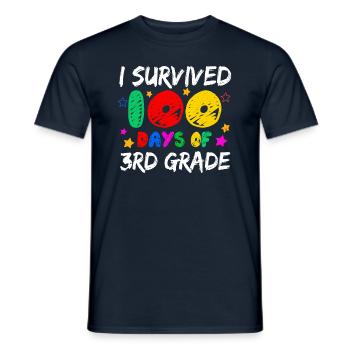 A survécu à la 3e année 100e jour 100 jours d’école - T-shirt homme - marine - Devant - AI Model Male 178 light (178cm)