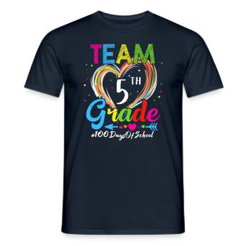 100th Day Team 5th Grade Squad 100 Days Of School - Men's T-Shirt - navy - Front - AI Model Male 178 light (178cm)
