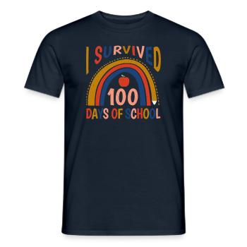 Rainbow 100th Day Survived 100 Days Of School - Men's T-Shirt - navy - Front - AI Model Male 178 light (178cm)