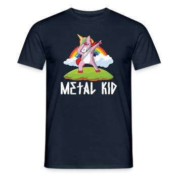 Guitar Metal Kid Music Heavy Rock Dab Unicorn - Männer T-Shirt - Navy - Vorne - AI Model Male 178 light (178cm)