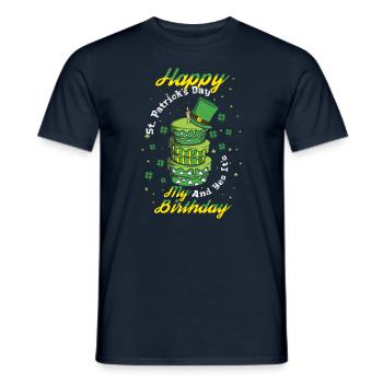 Oui Mon gâteau de naissance Trèfle Trèfle Saint Patrick - T-shirt homme - marine - Devant - AI Model Male 178 light (178cm)